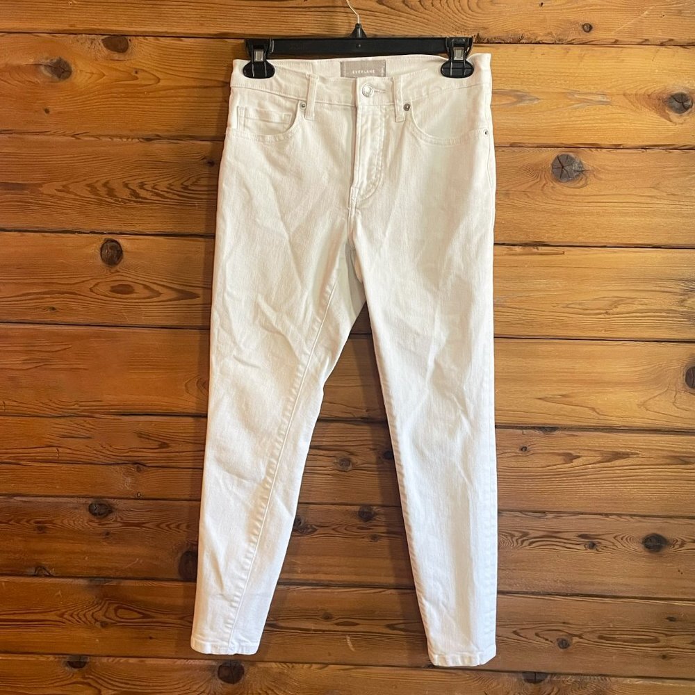 Everlane Mid Rise Skinny Jean White Denim 26